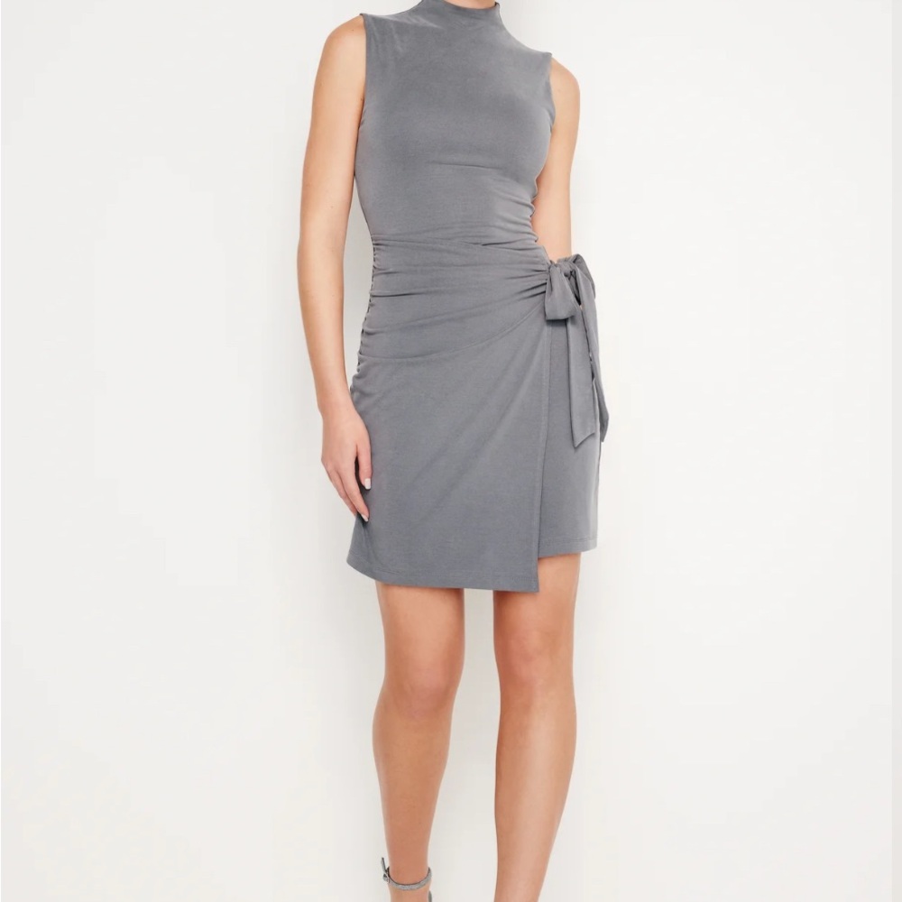 Good American Silver Asymmetrical Mini Dress - Picture 2 of 5